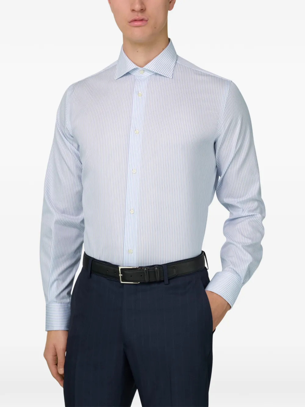 Striped Windsor-Collar Shirt