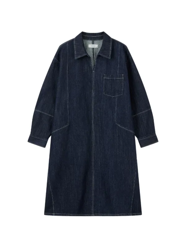 panelled denim dress Paneled Denim Sleeveless Shirtdress