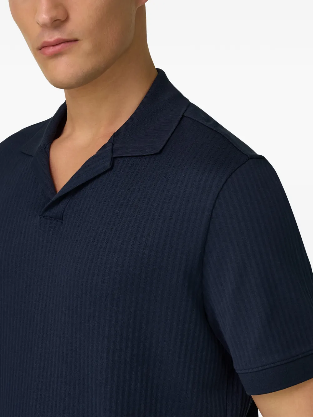 Jacquard Open-Collar Polo Shirt
