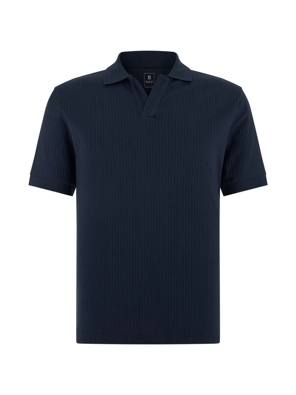 Boggi Milano Polo con effetto jacquard - Blu