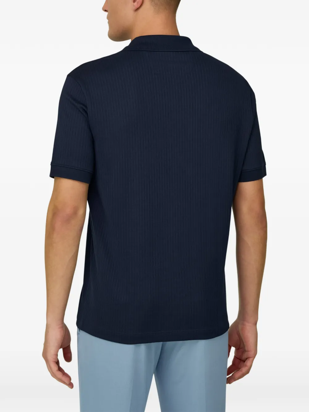 Jacquard Open-Collar Polo Shirt