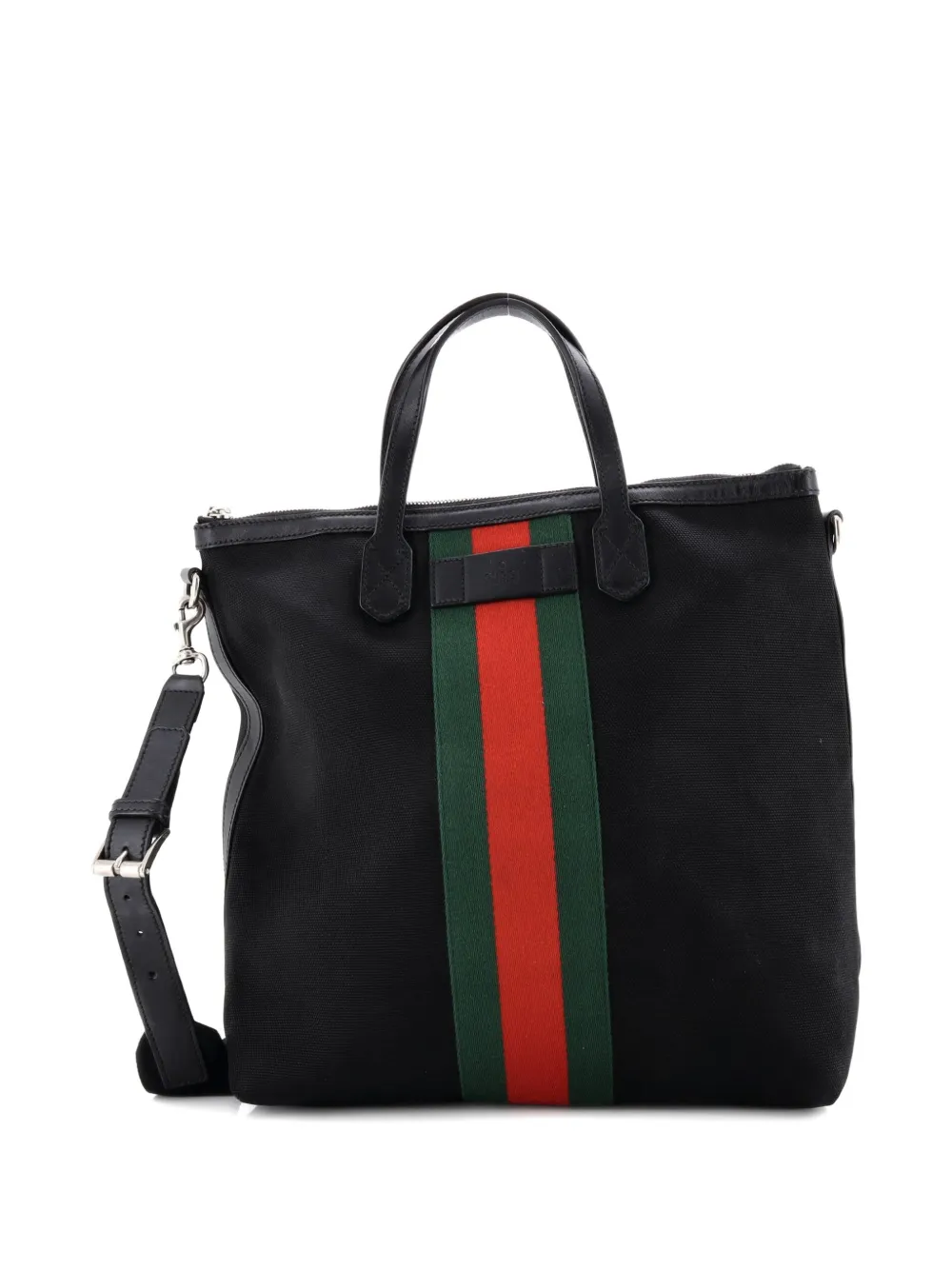 Gucci Pre-Owned Web Zip Techno Canvas Medium tote bag - Nero