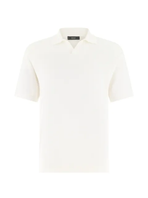 Boggi Milano 오픈 넥 니트 폴로 셔츠