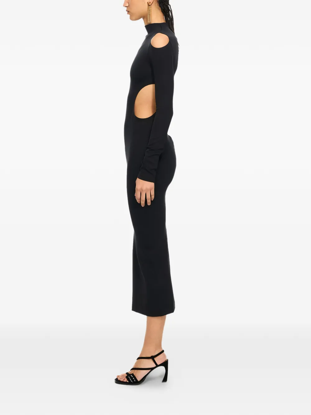 Off-White Sleek Meteor midi-jurk Zwart