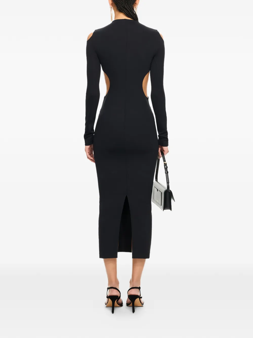 Off-White Sleek Meteor midi-jurk Zwart