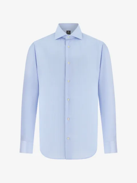 Boggi Milano camisa con cuello rompevientos y motivo de rayas