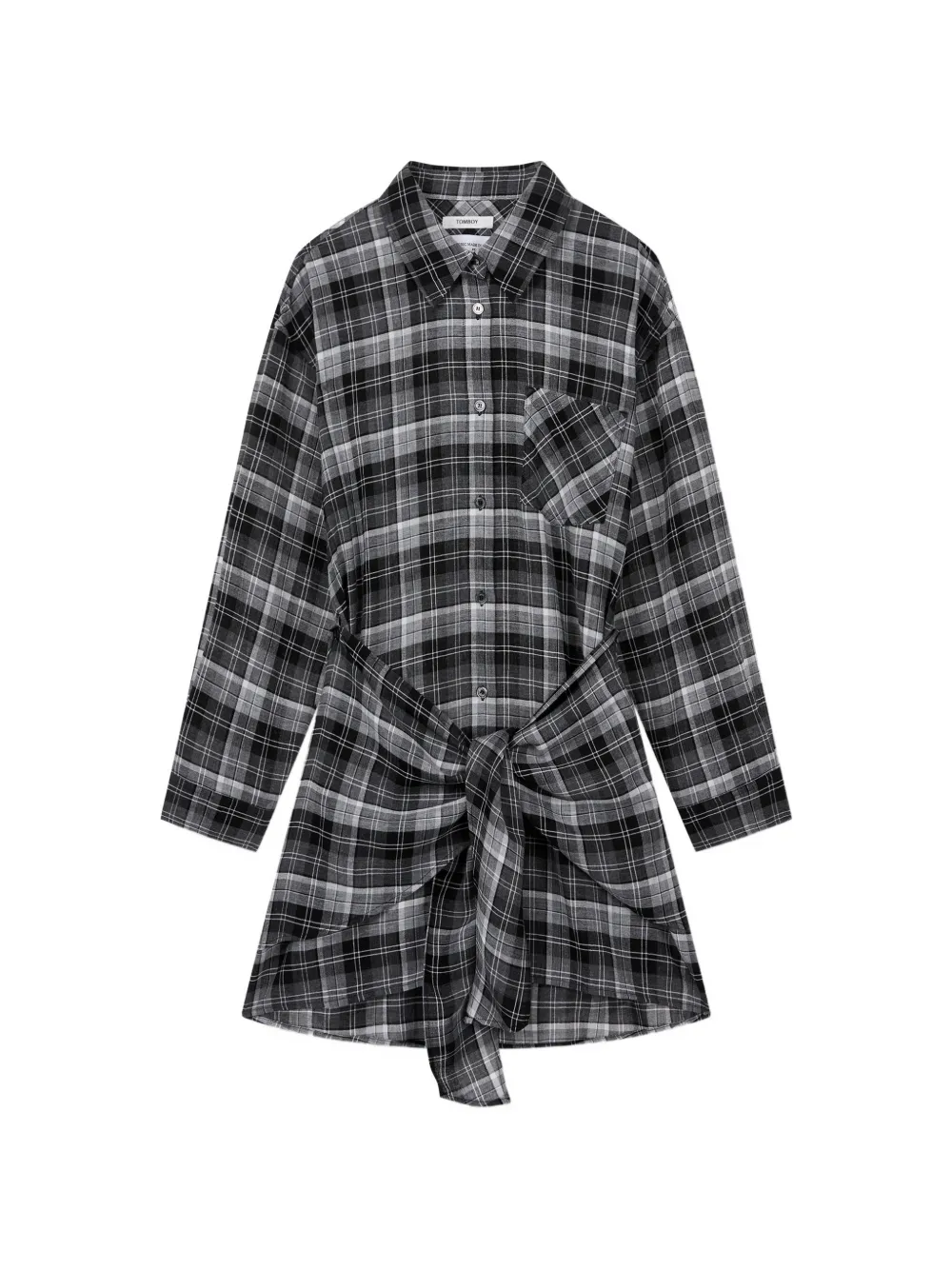 TOMBOY wrap-design checked shirt - Grigio