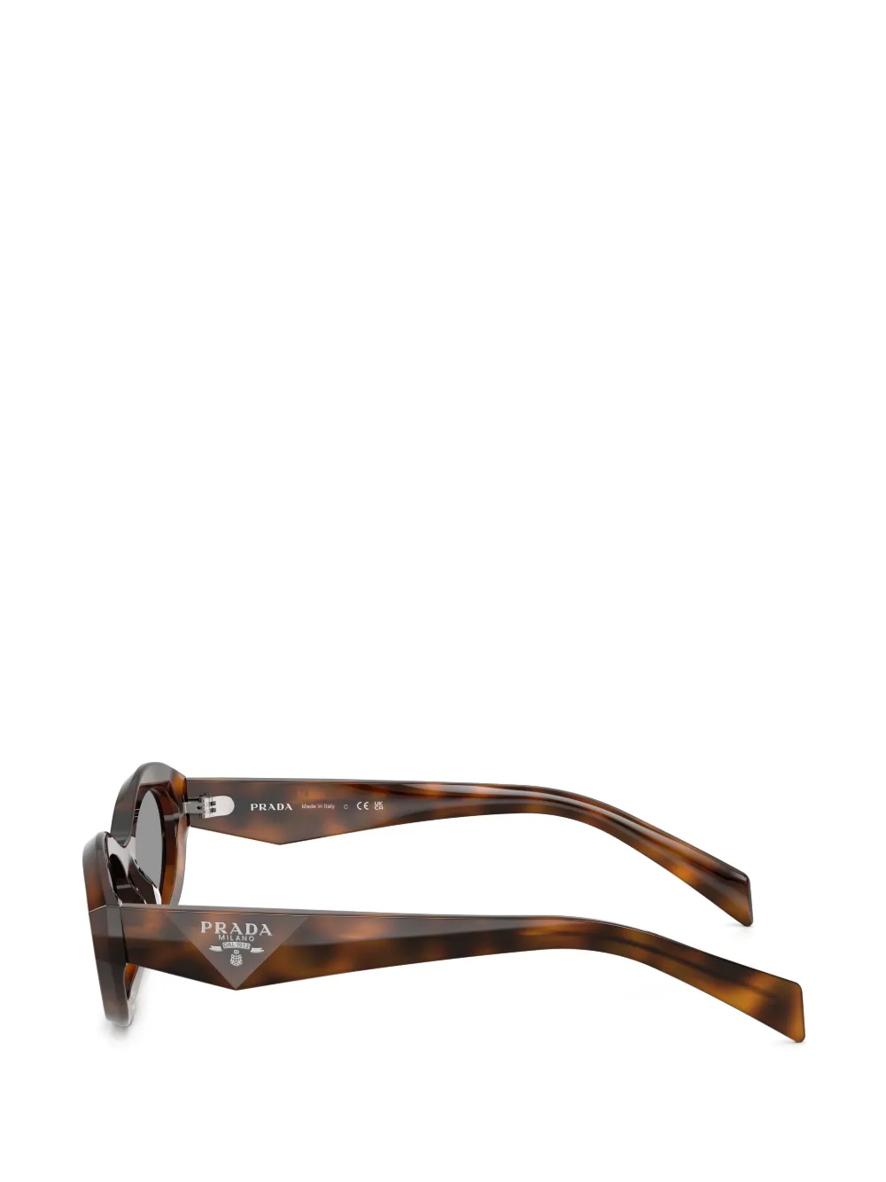 Prada Eyewear Zonnebril met ovalen montuur Bruin