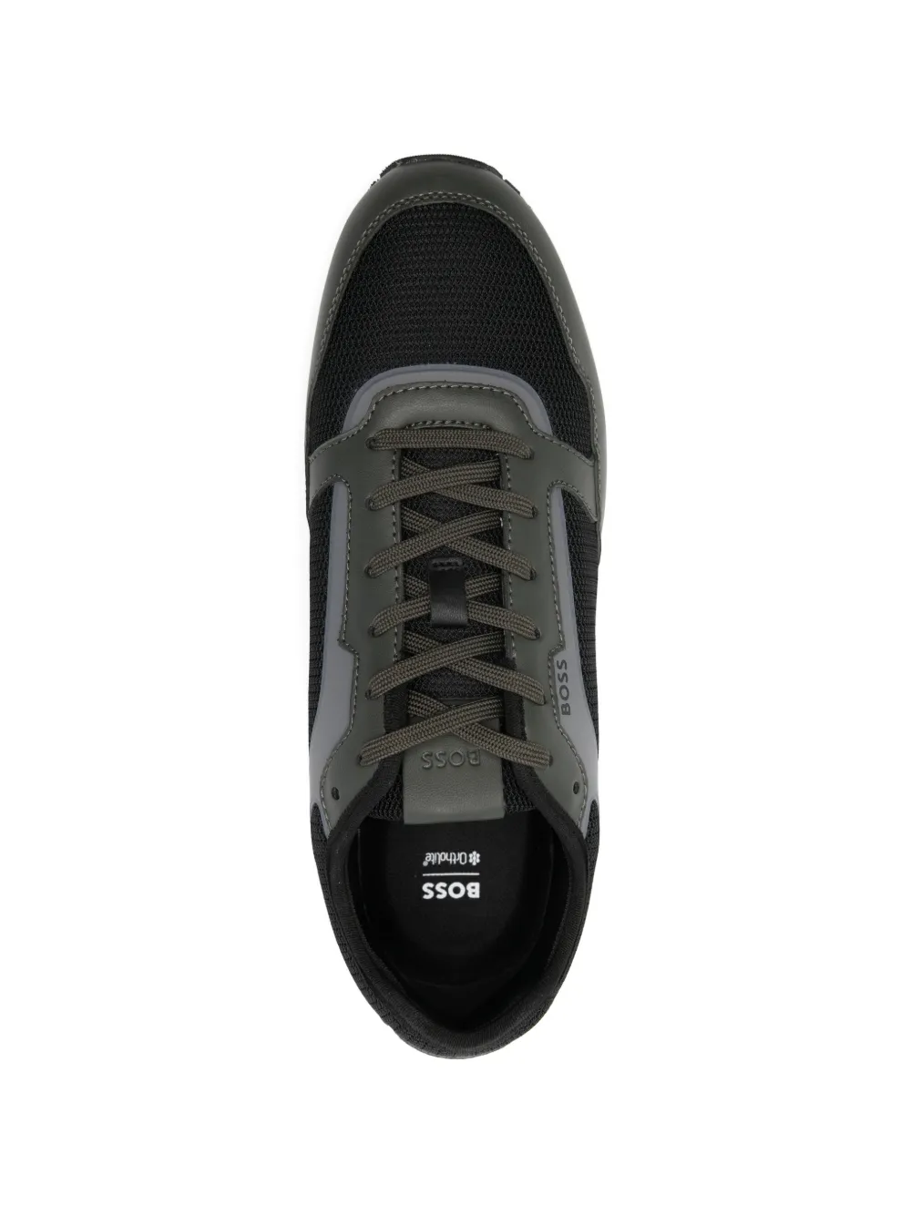 BOSS lace-up panelled sneakers Zwart