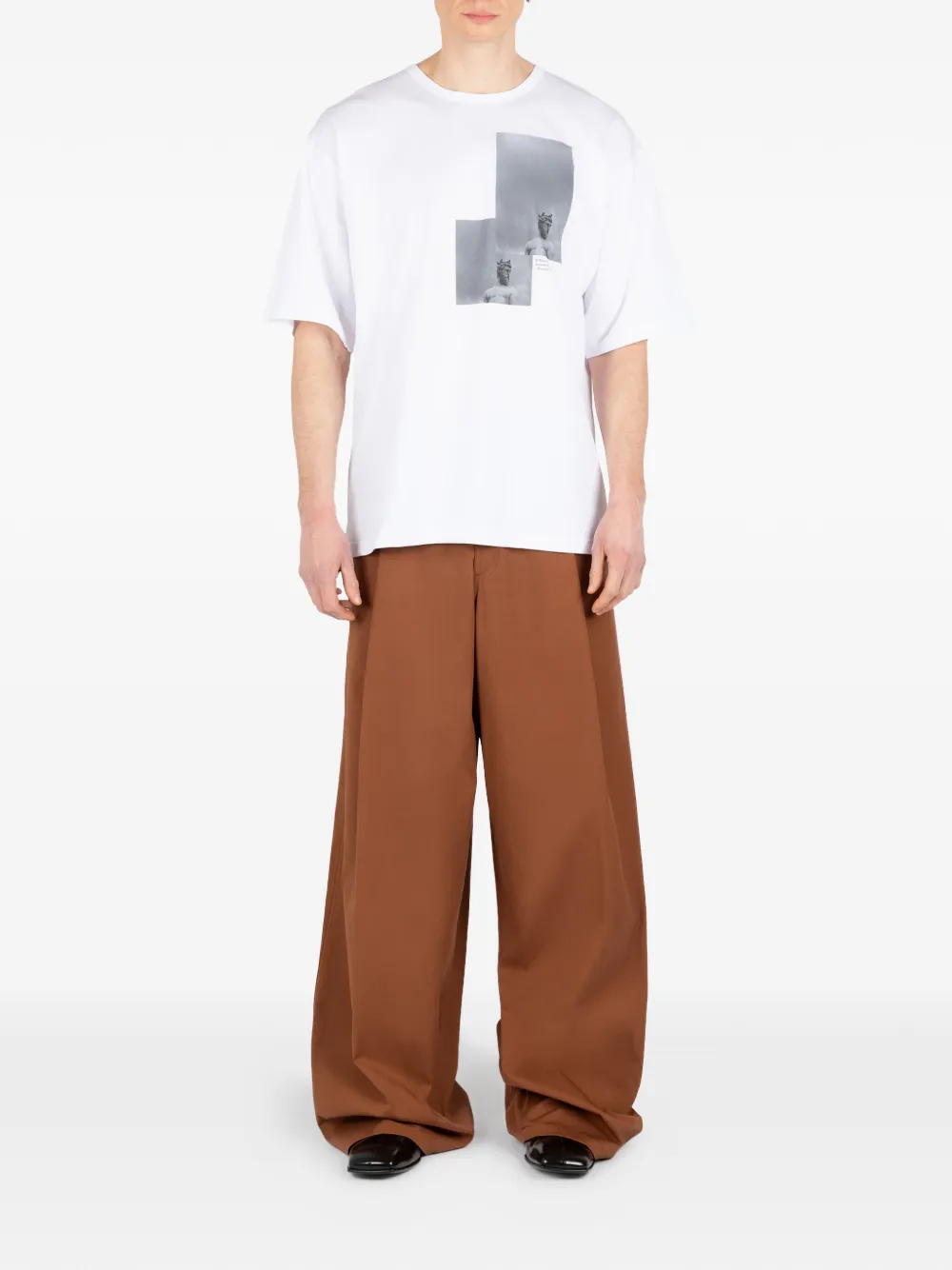 Société Anonyme Broek met wijde pijpen en plooien Bruin