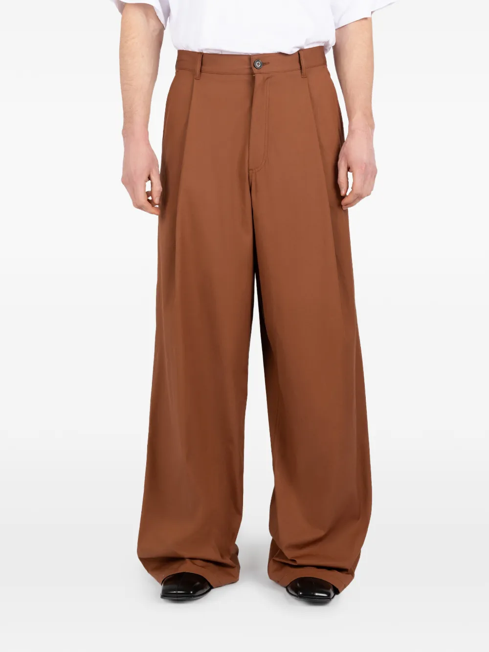 Société Anonyme pleated wide trousers - Marrone