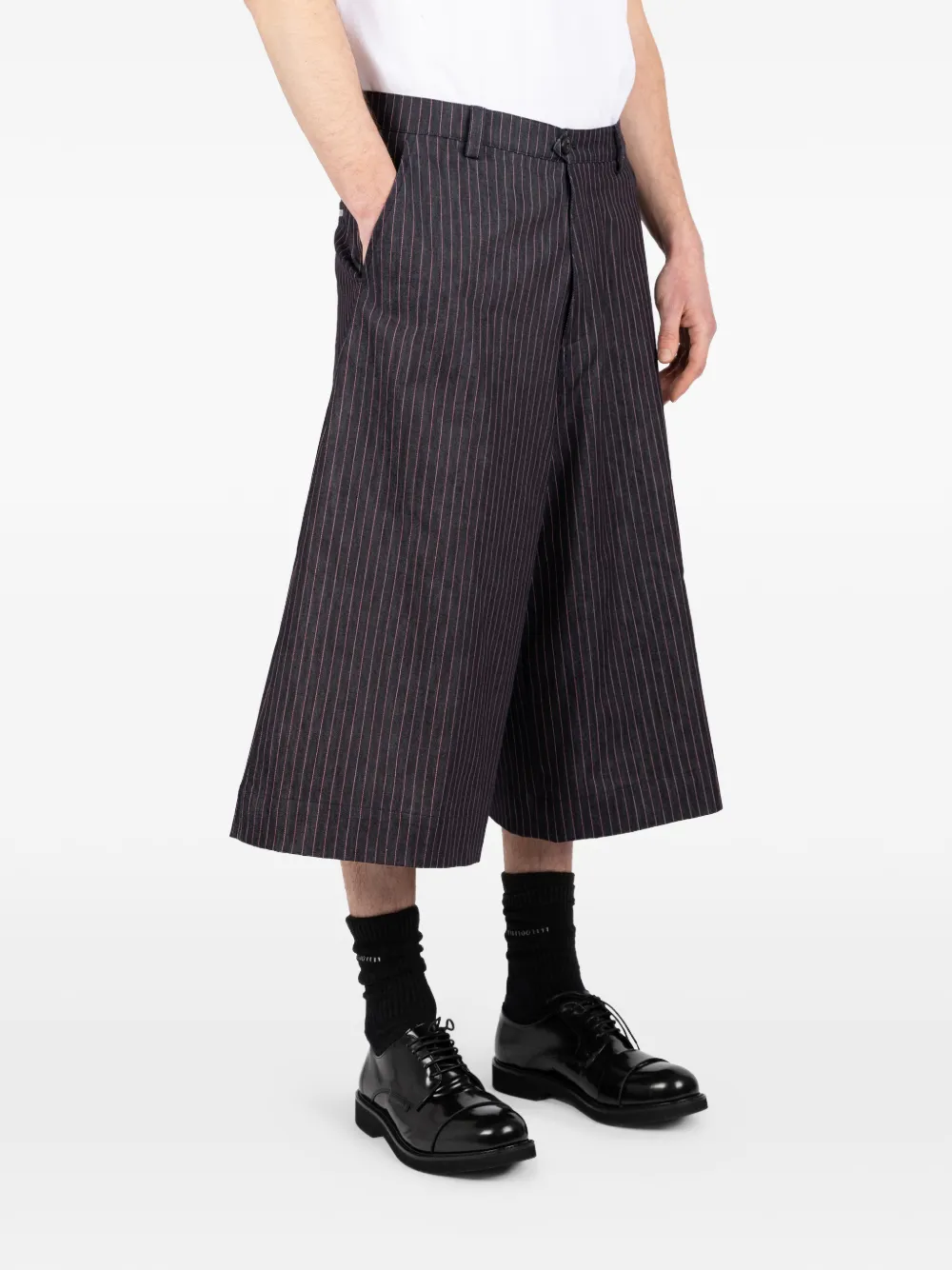 Société Anonyme Shorts met krijtstreep Blauw
