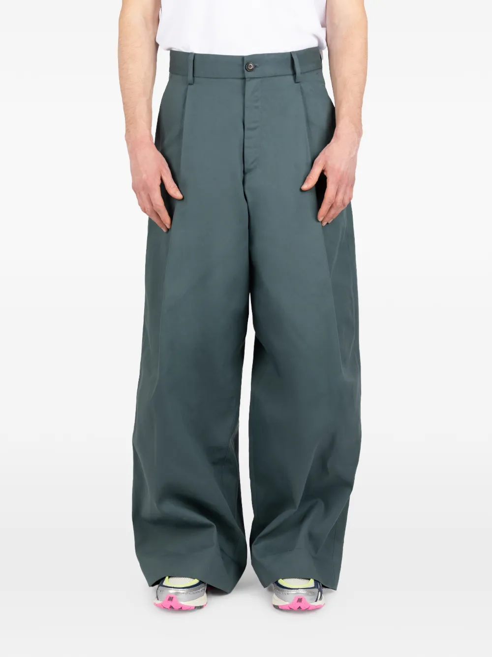 Société Anonyme pleated wide trousers - Verde