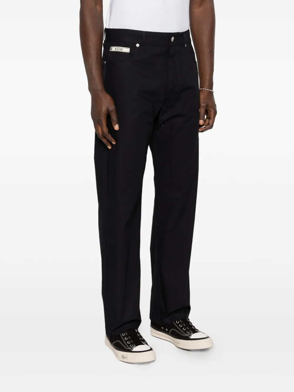 Moschino Broek met toelopende pijpen Blauw