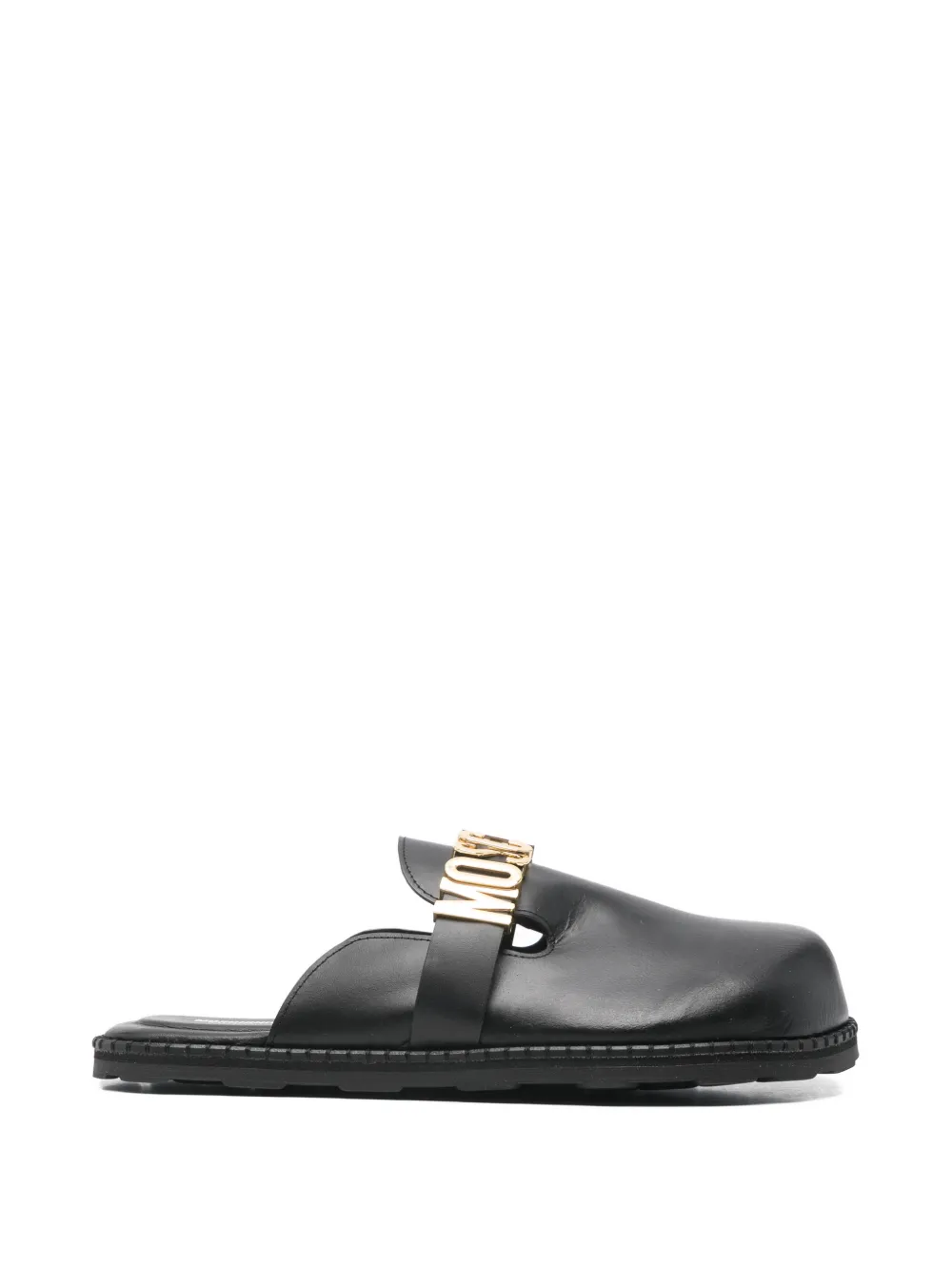 Moschino logo-plaque mules - Nero