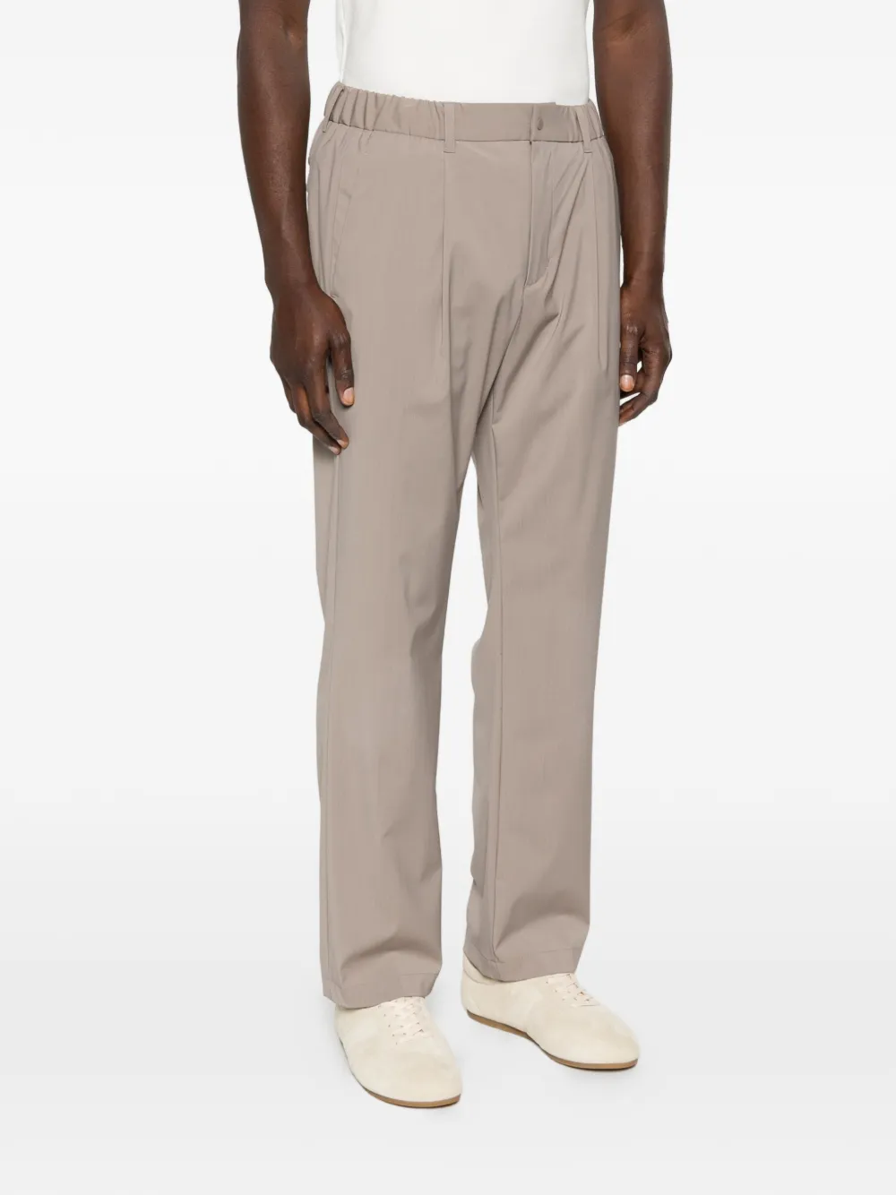 Herno Elastische broek met plooien Beige