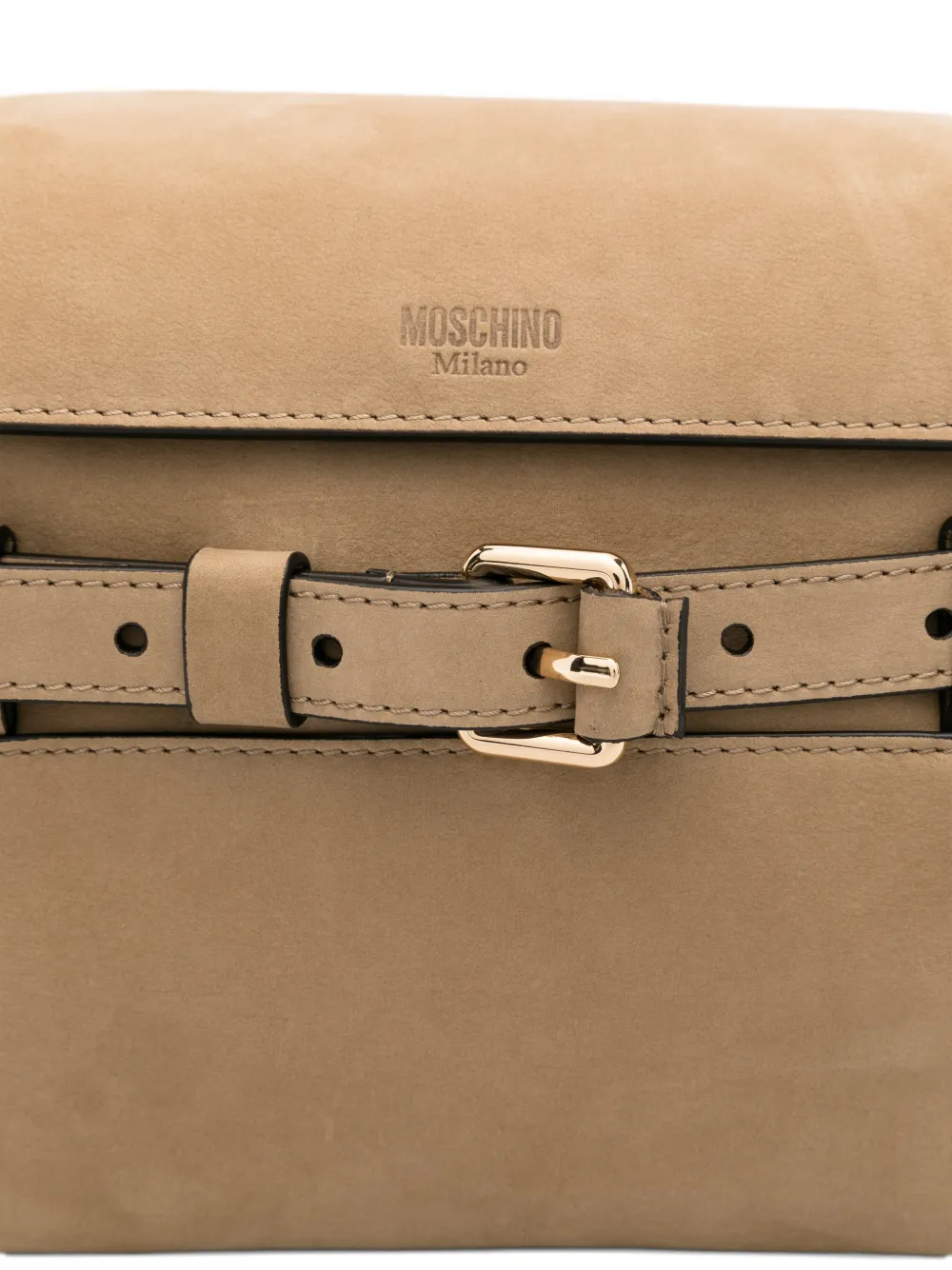 Moschino Schoudertas met gesp Bruin