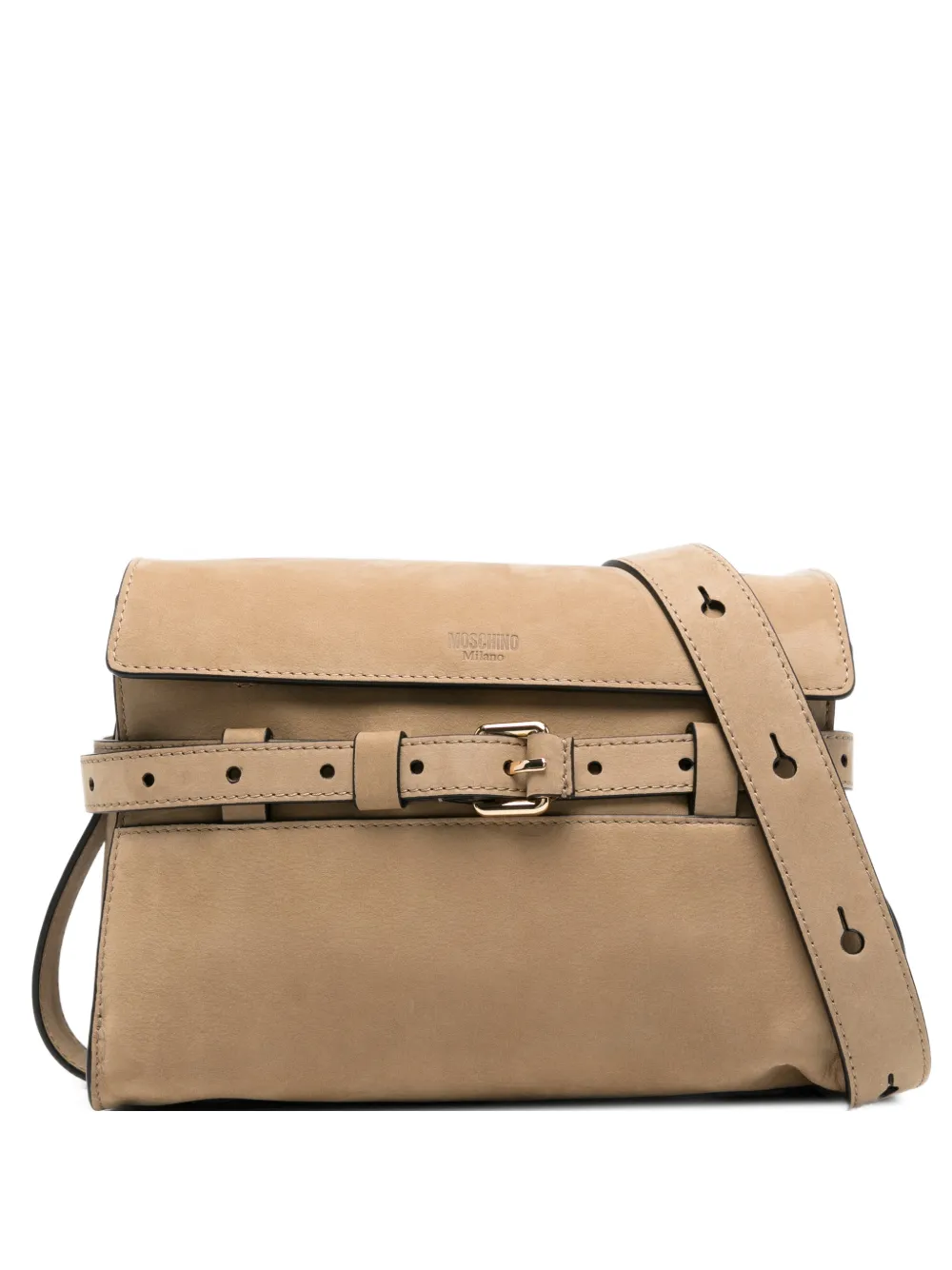 Moschino buckled shoulder bag - Brown
