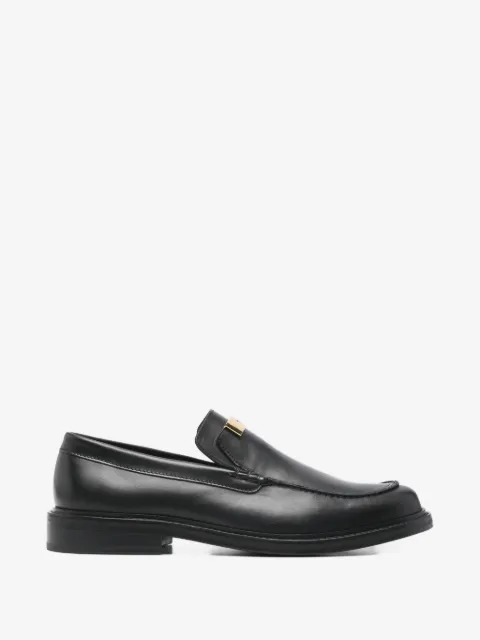 Moschino logo leather loafers
