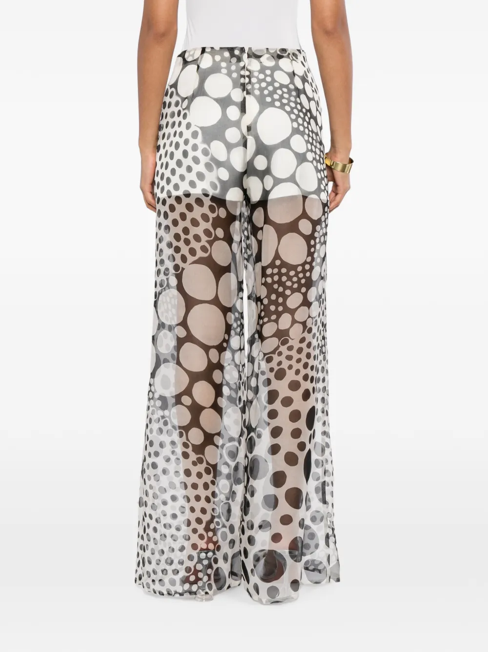 Isabel Sanchis Doorzichtige broek met stippen Wit