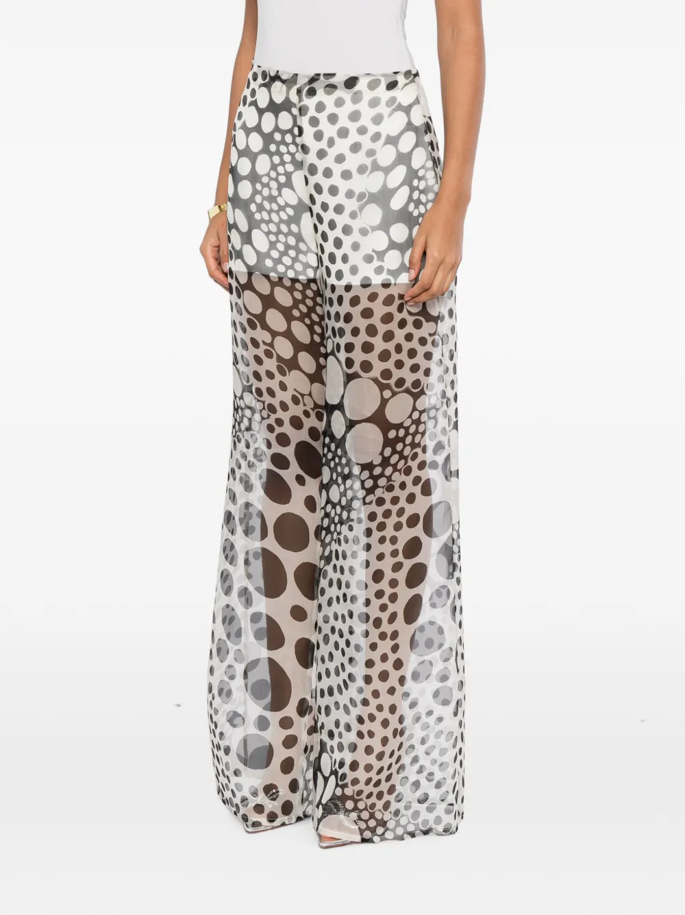 Isabel Sanchis Doorzichtige broek met stippen Wit