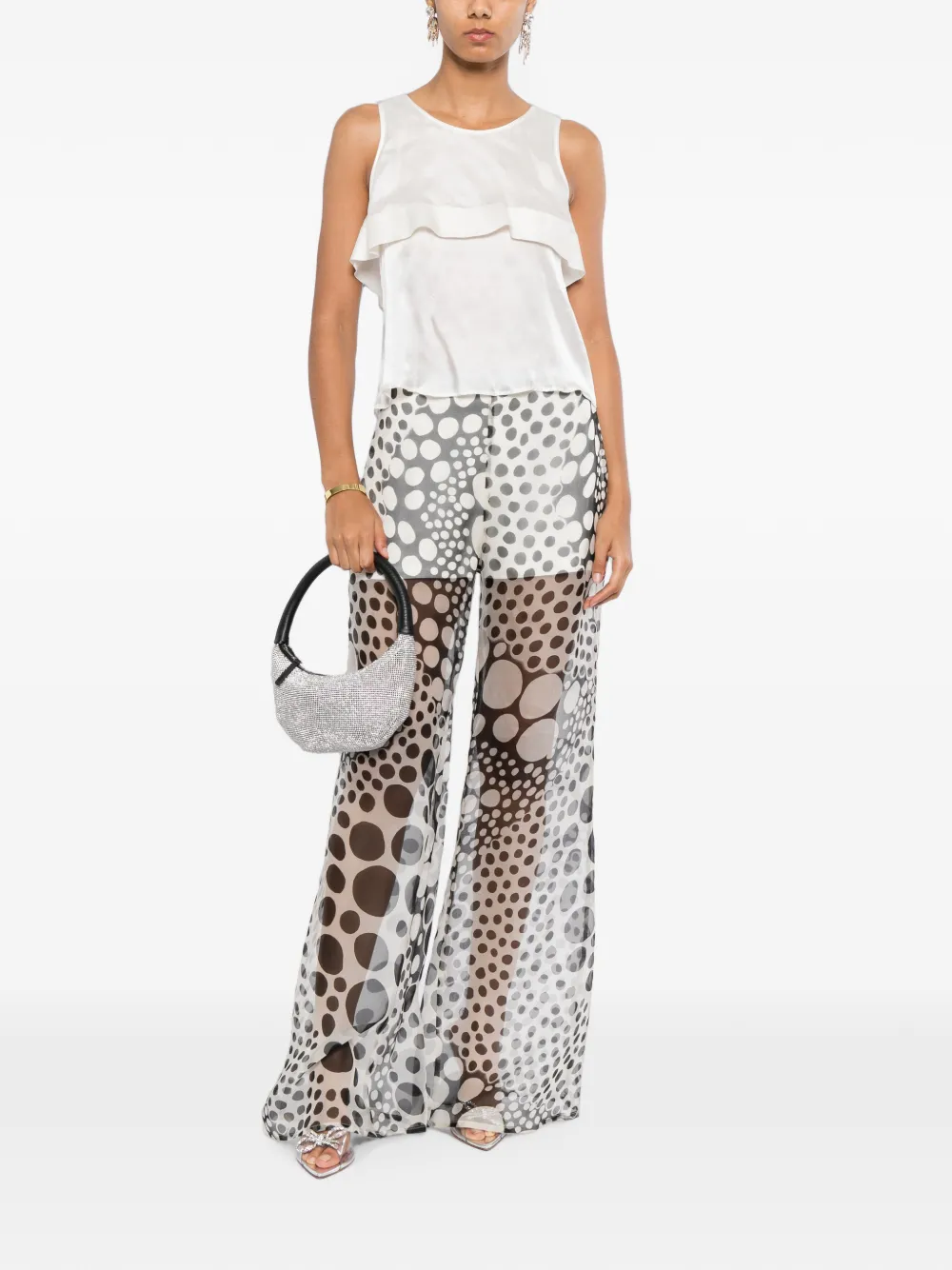 Isabel Sanchis Doorzichtige broek met stippen Wit