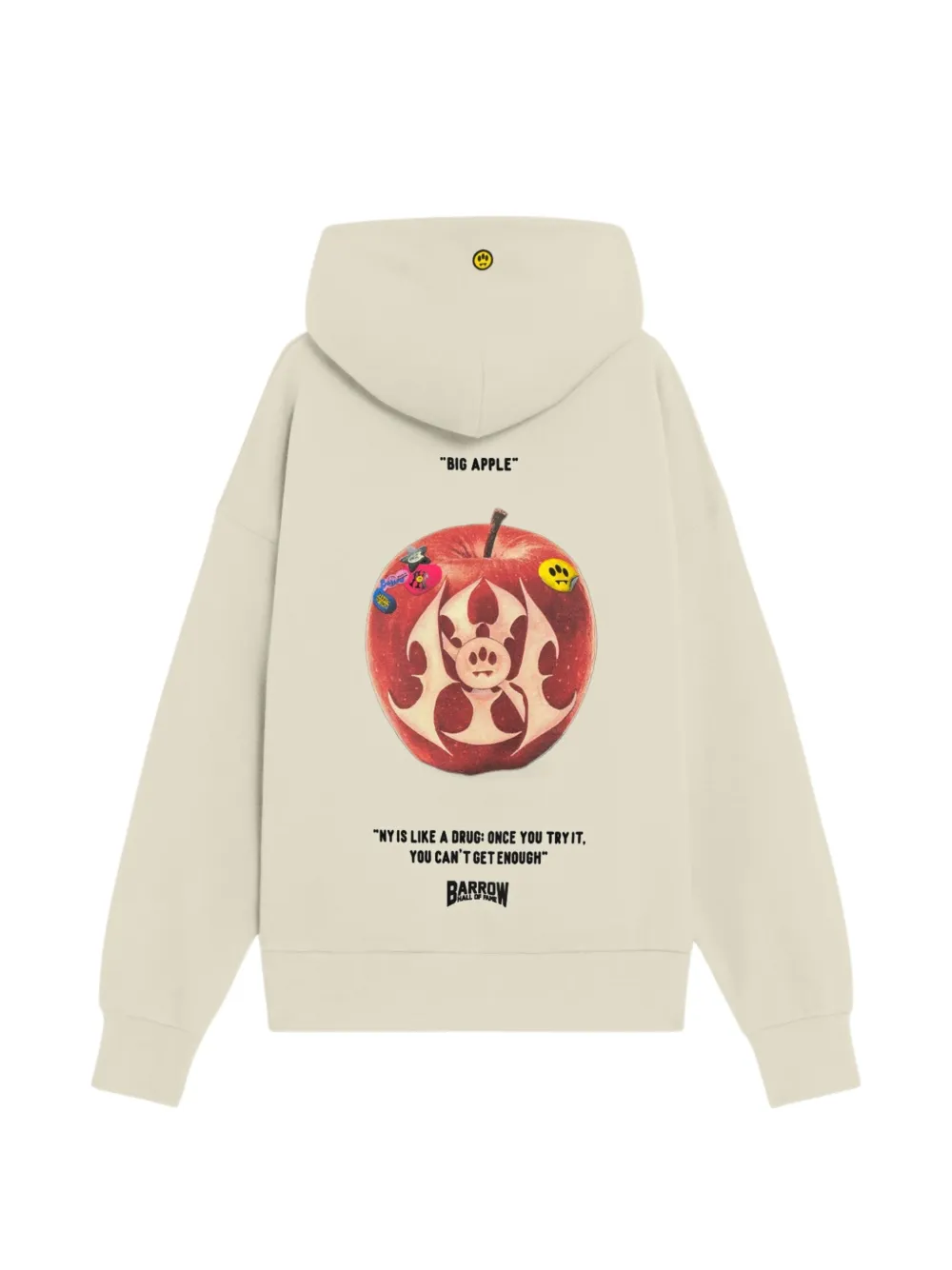 BARROW Hoodie met trekkoord en print Beige