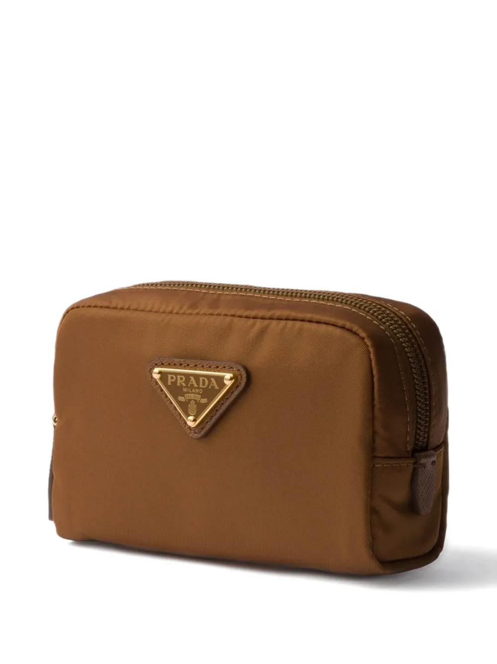  Prada Triangle-logo Micro Make Up Bag - Brown 