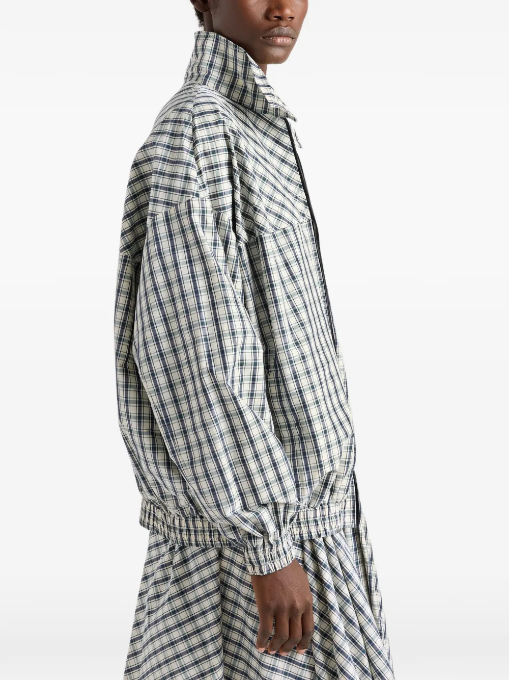 Prada Geruit shirtjack met kraag Beige