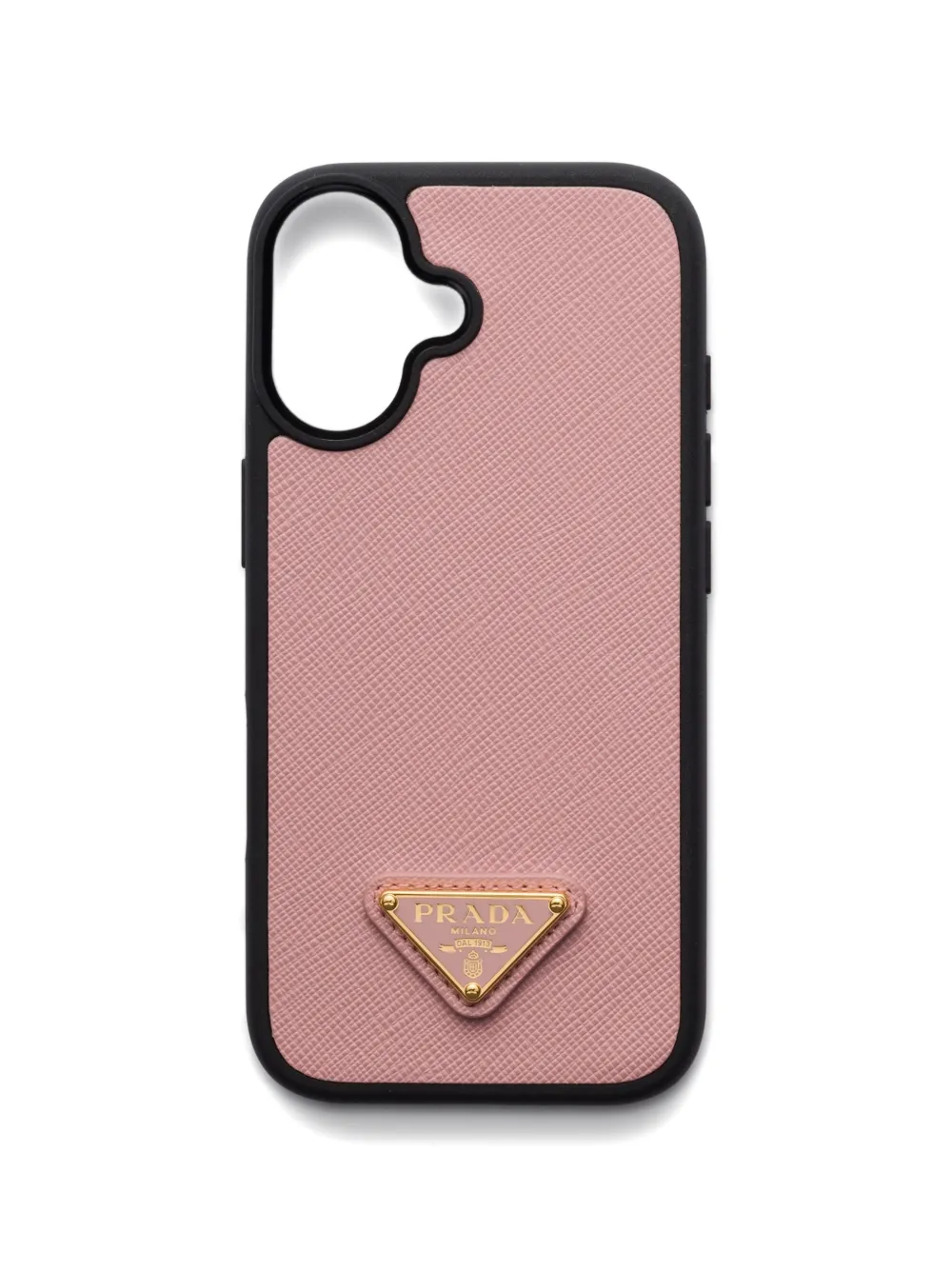 Prada triangle logo leather phone case iPhone 17 - Rosa