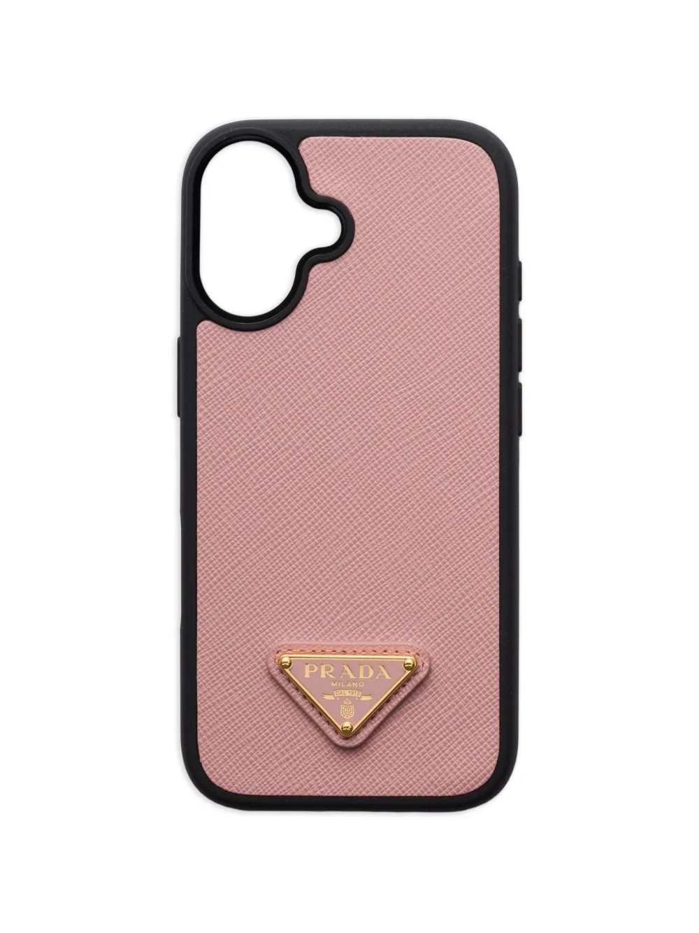 Prada triangle logo leather phone case iPhone 17 - Rosa