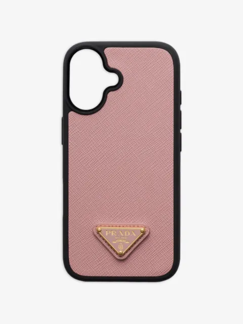 Prada triangle-logo leather phone case iPhone 17