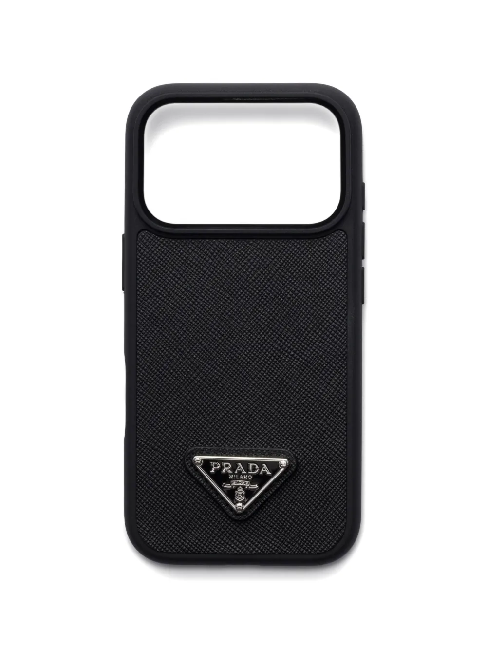 Prada enamelled triangle leather phone case iPhone 17 Pro - Nero