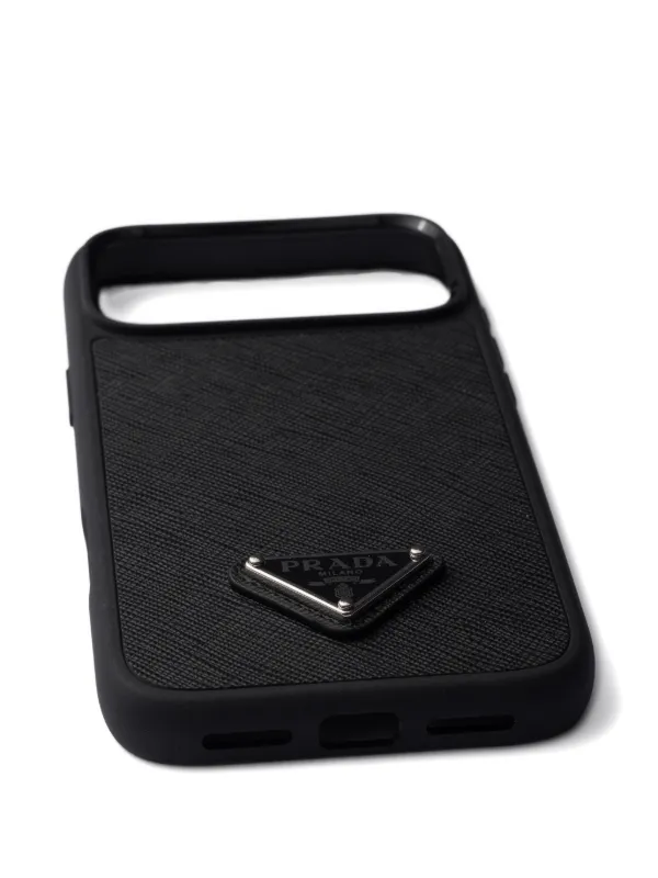 Prada Enameled Triangle Leather Phone Case iPhone 17 Pro Max
