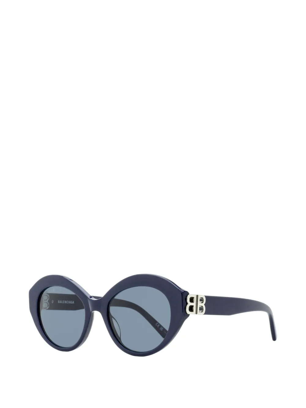 Balenciaga Bb0133 Oval-frame Sunglasses In Blue