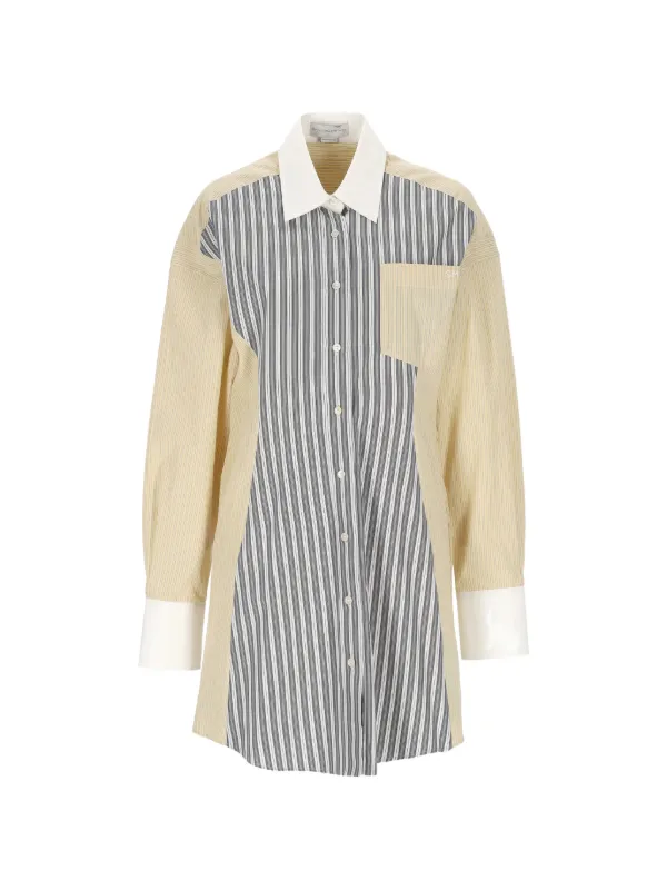 Stella McCartney Striped Shirt Dress in Yellow