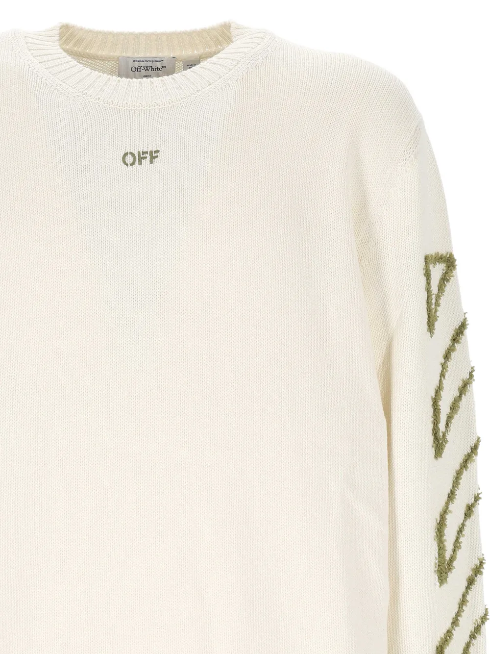  Off-white Jersey Con Cuello Redondo - Blanco 