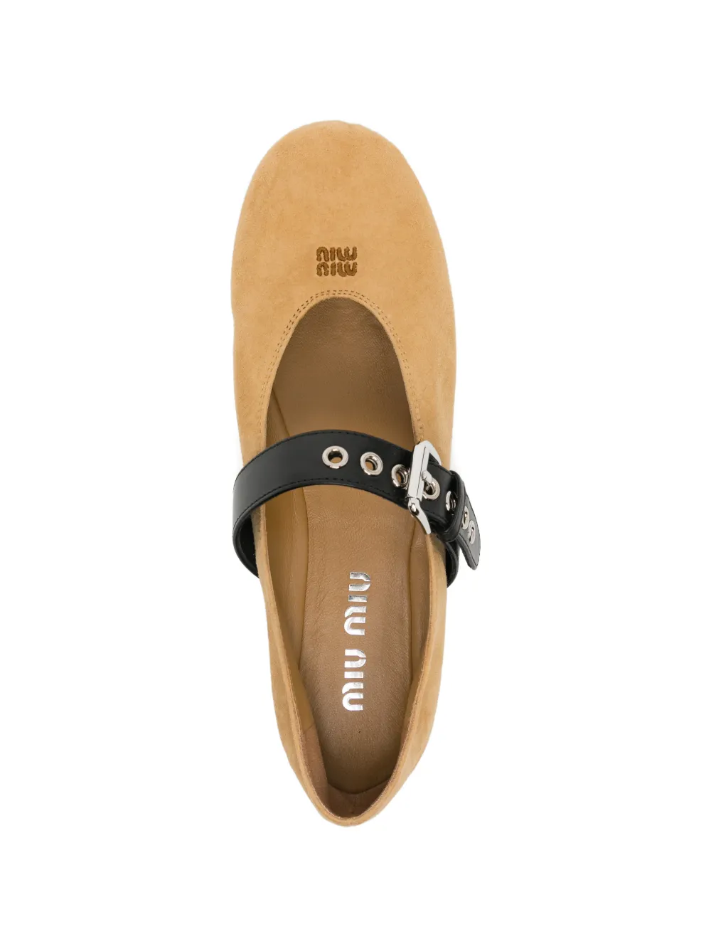 Miu suede ballet flats Beige