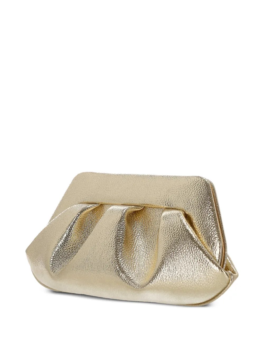 Themoirè Gea gelamineerde clutch Goud