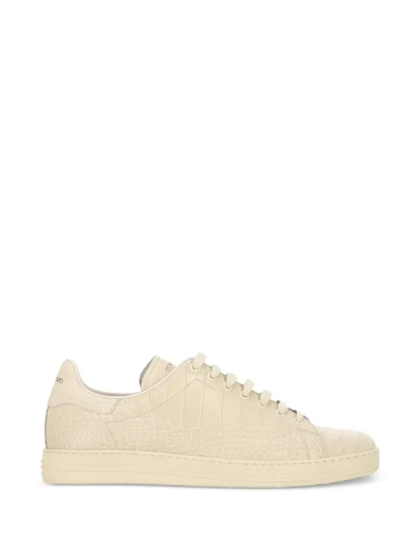Tom Ford Croc-effect Sneakers in Neutrals