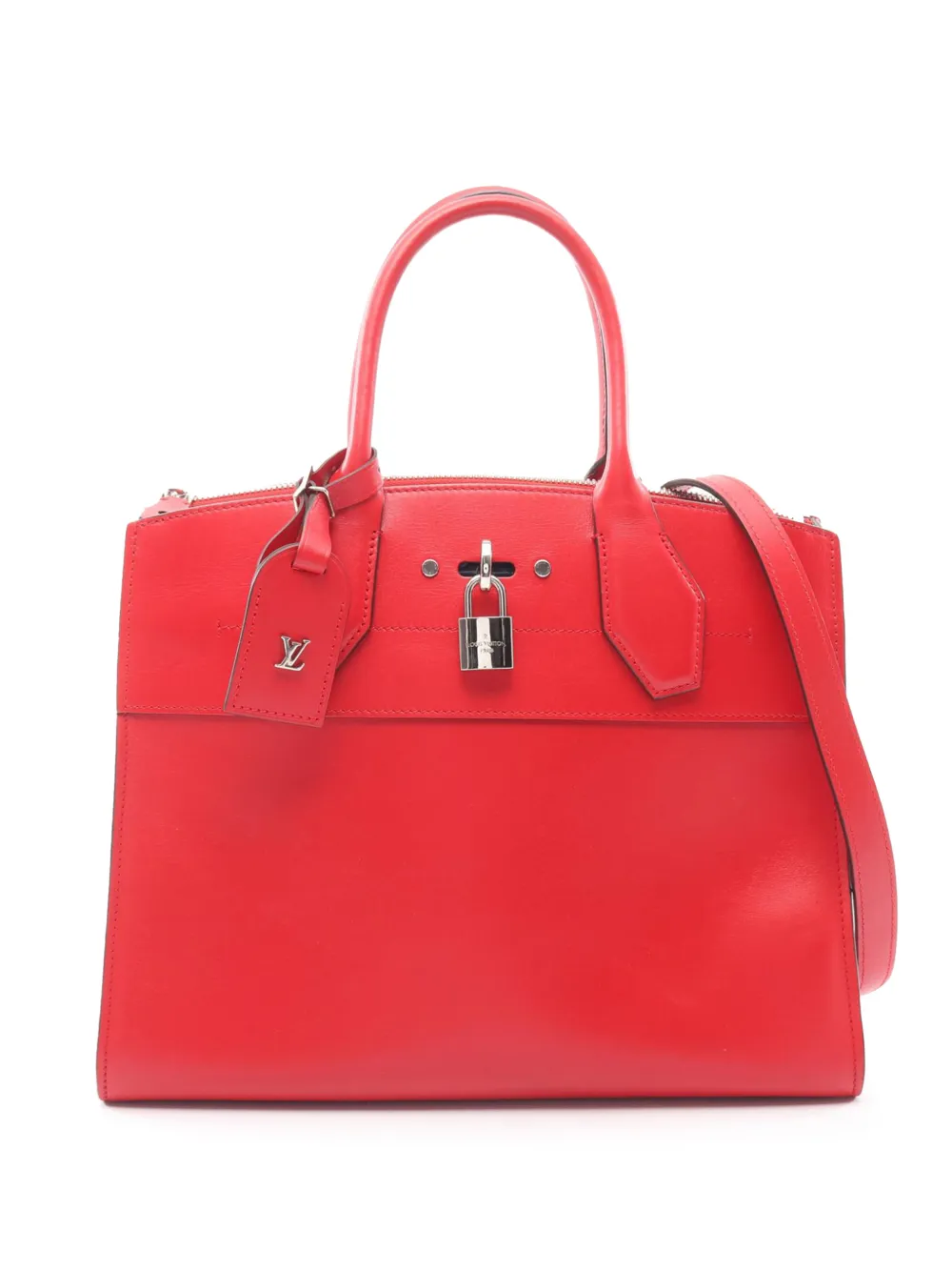 Louis Vuitton Pre-Owned 2015 Taurillon City Steamer MM handbag - Rosso