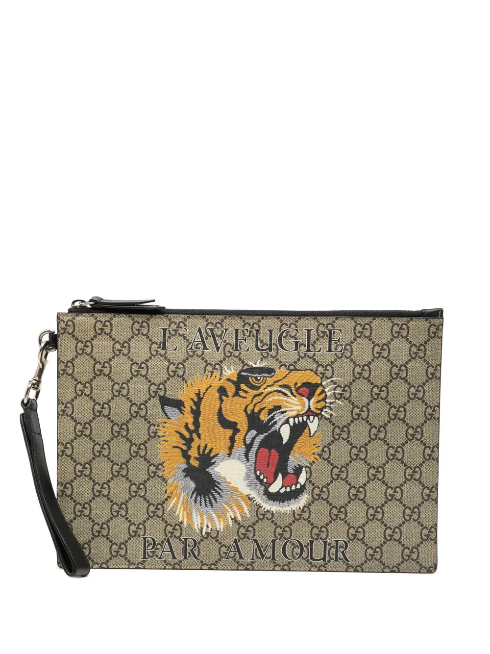 Gucci Pre-Owned Clutch Tiger in tessuto GG Supreme 2000-2015 - Marrone