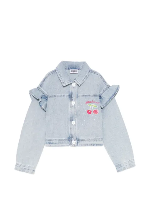 Moschino Kids cherry-print denim jacket