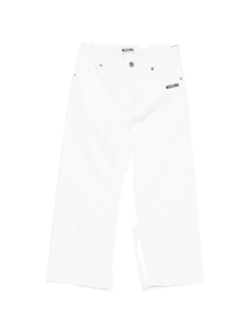 Moschino Kids logo-embroidered jeans - Weiß
