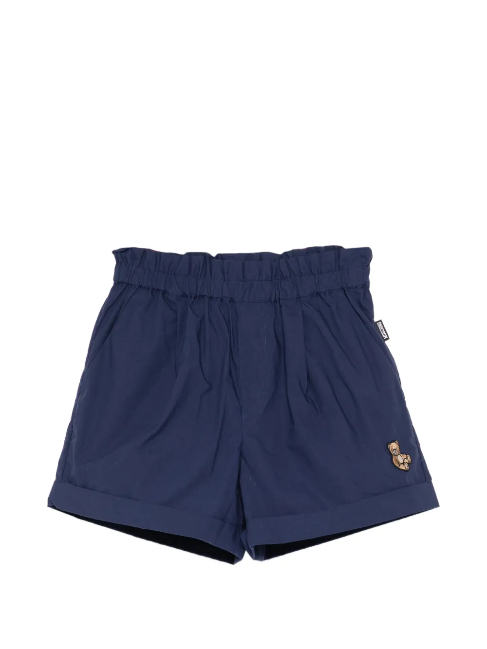 Moschino Kids teddy-embroidered shorts - Blue