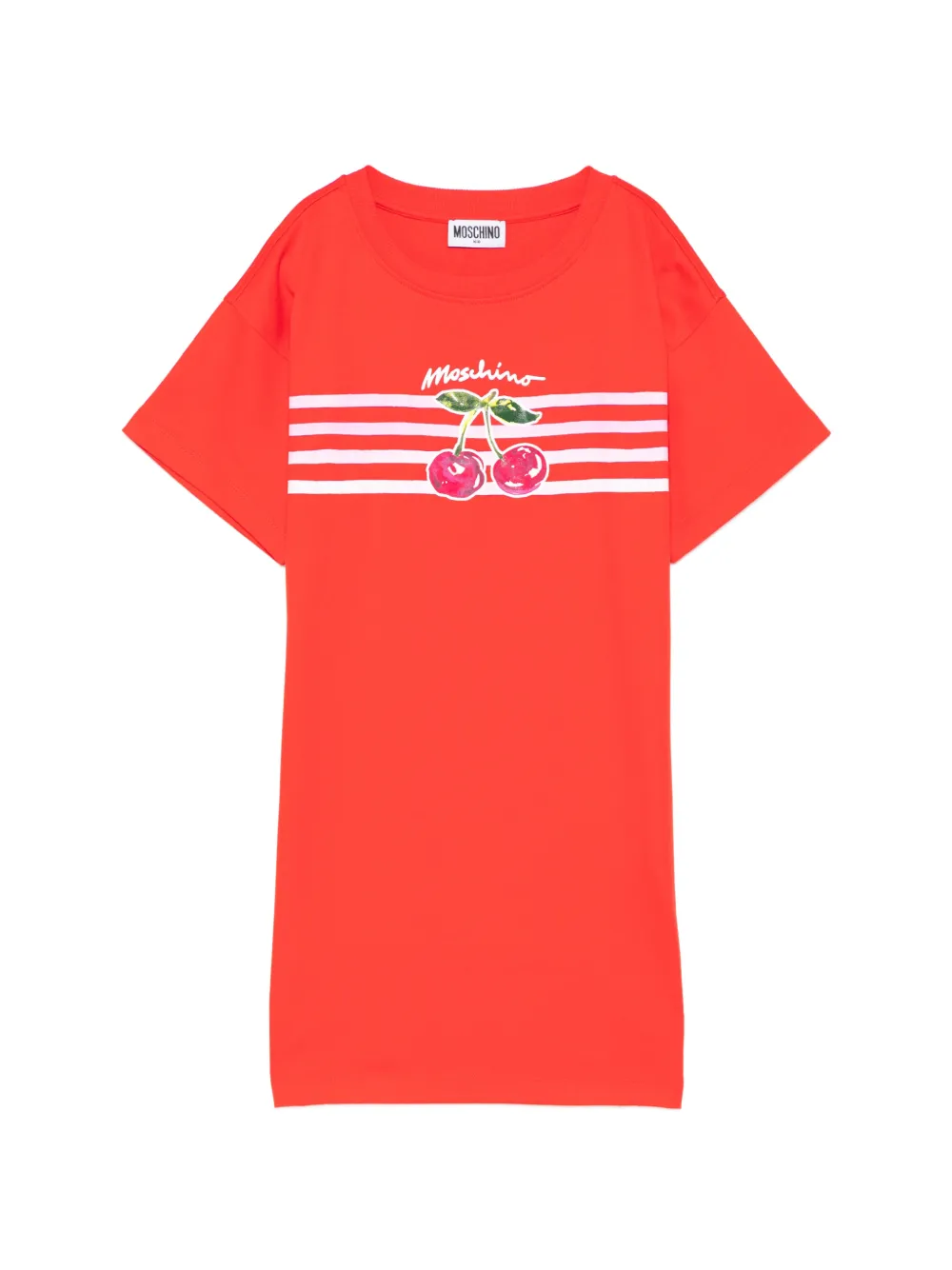 Moschino Kids cherry striped dress - Rosso