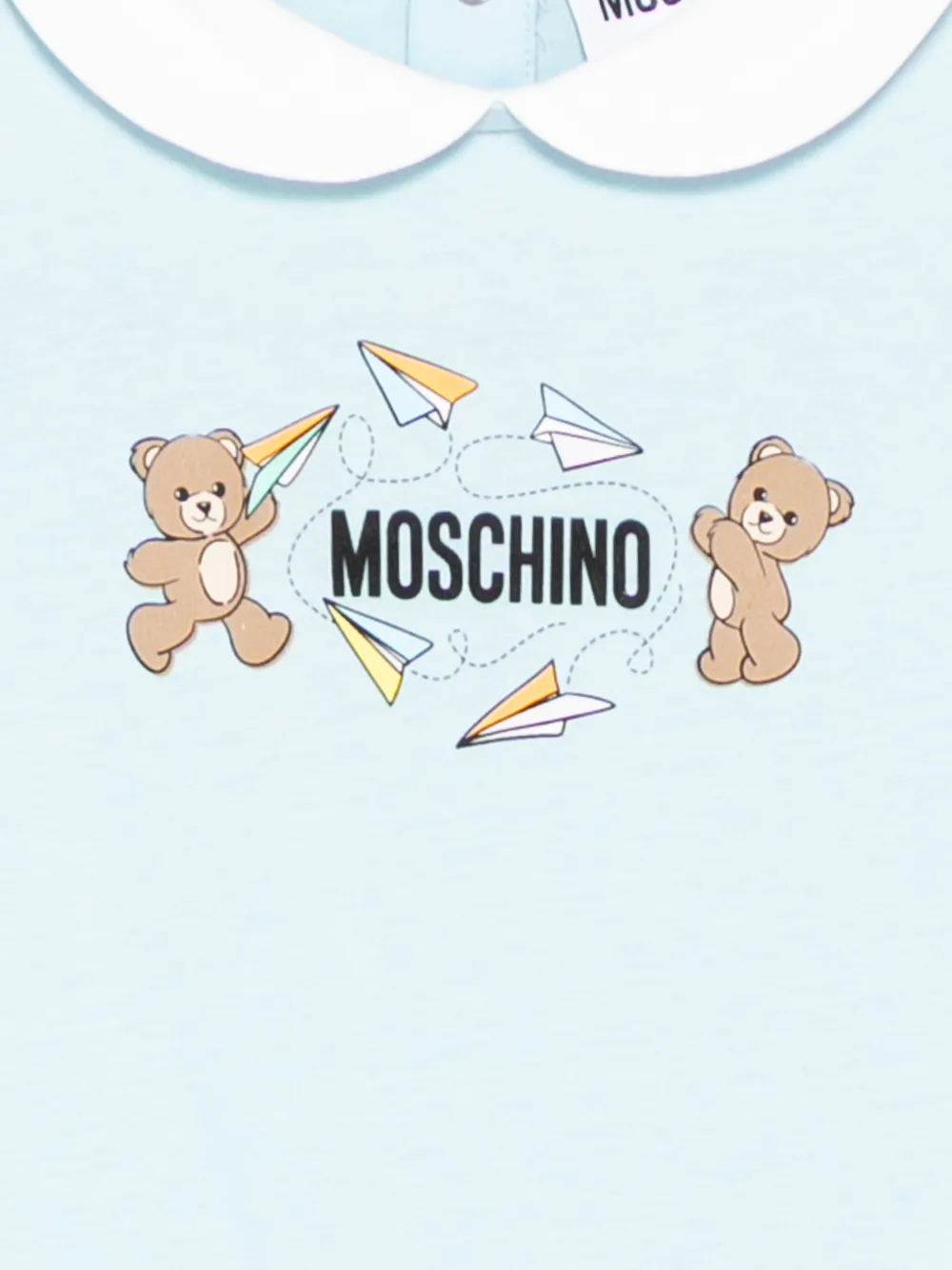 Moschino Kids Romperset met teddy-print Blauw