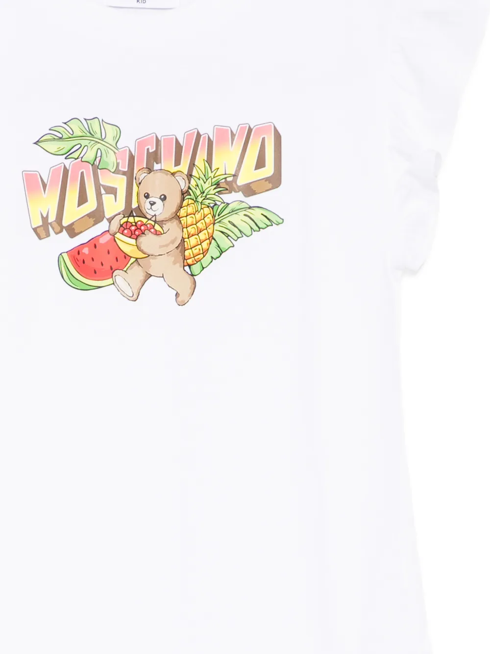 Moschino Kids Jurk met teddybeerprint Wit