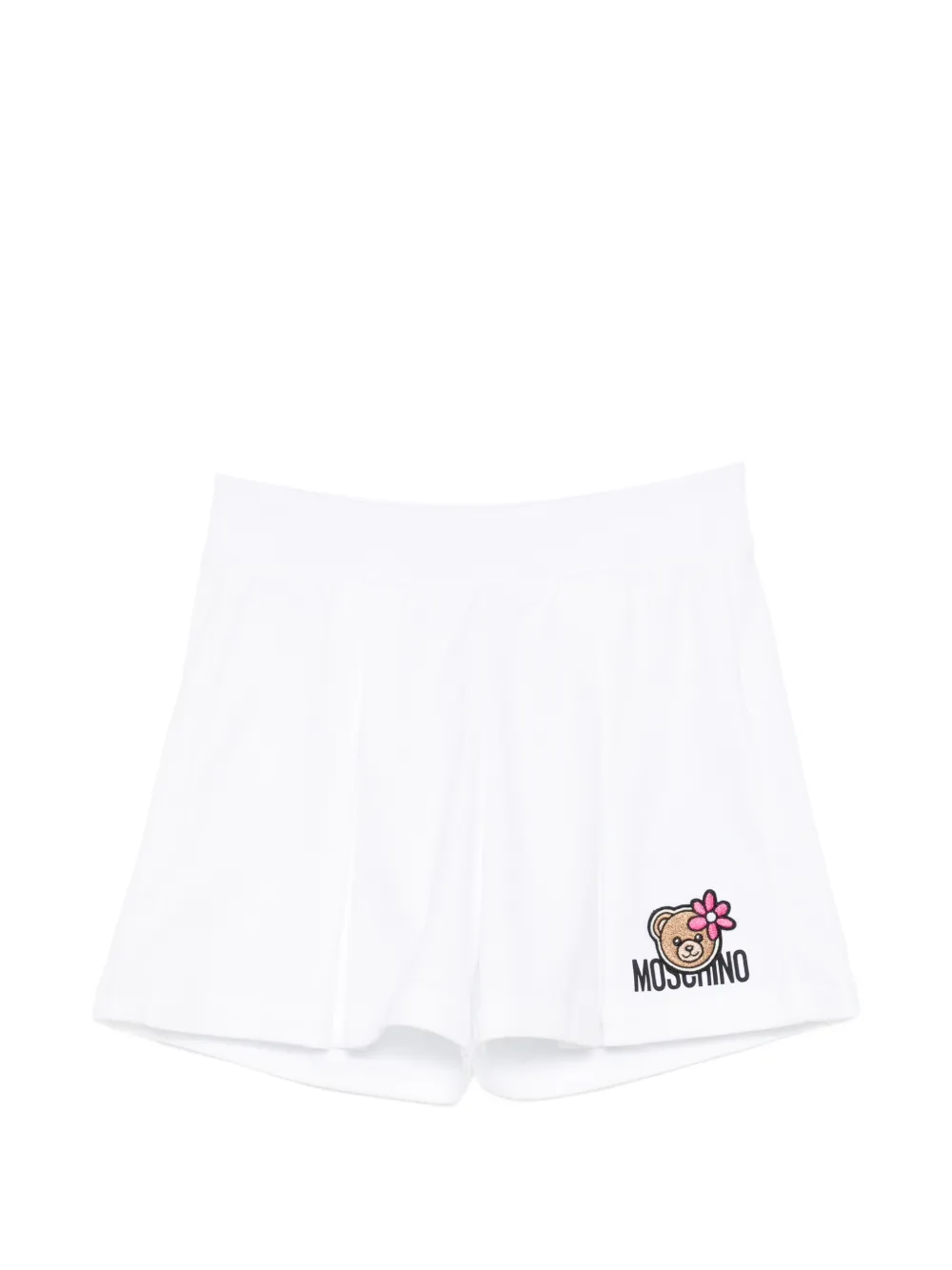 Moschino Kids teddy-embroidered shorts - Bianco