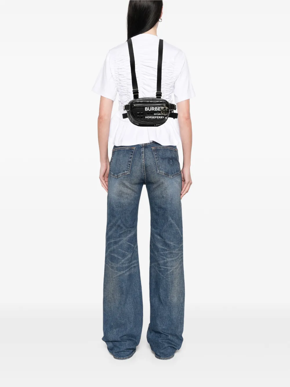  Burberry Pre-owned 2018-2023 Horseferry Printed Coated Canvas Cannon Utility Belt Bag - Black 